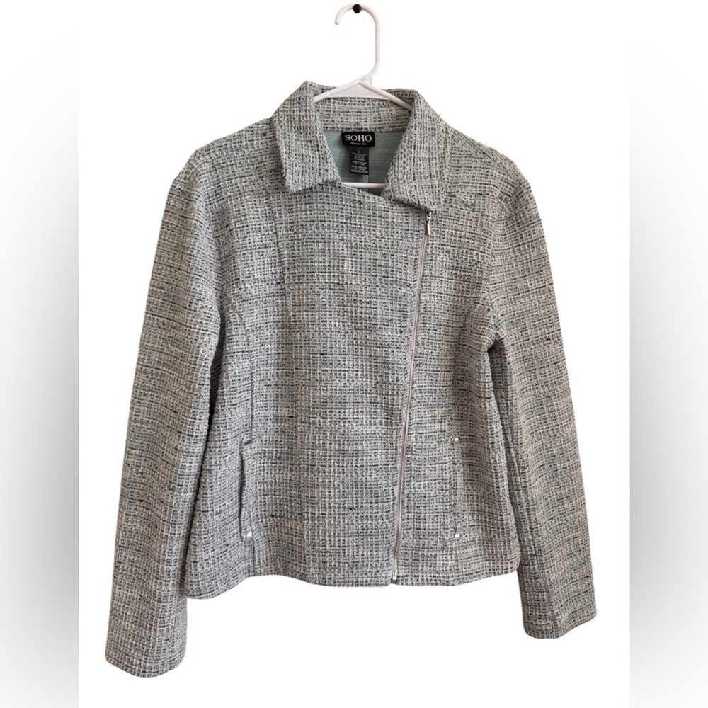 SOHO Women's Tweed Moto Jacket